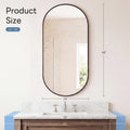 JHK Oval Wall Mirror with Metal Frame for Wall  Modern Dressing Mirror Tempered Glass Bedroom Living Room Horizontal or Vertical